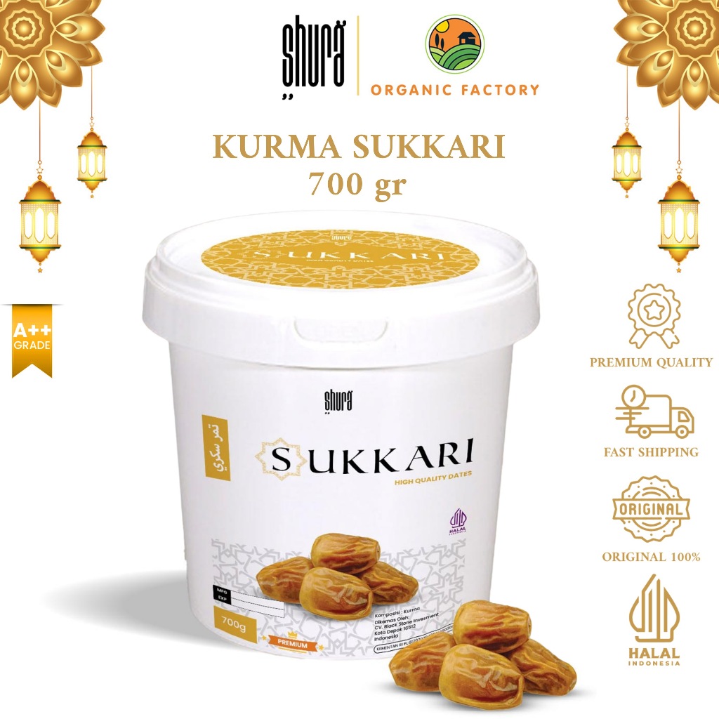 

Shura Kurma Sukkari Premium Legit Ember 700 gr King Dates Original High Quality