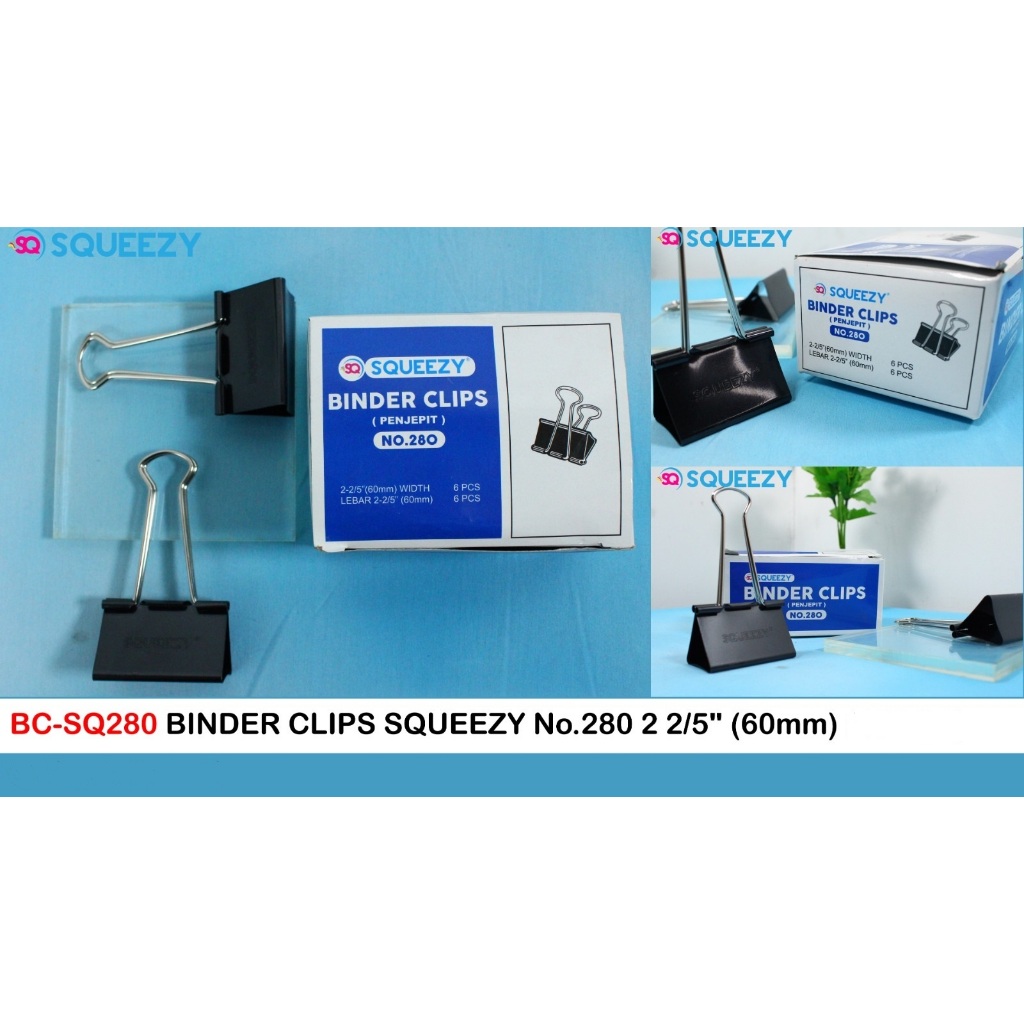 

Binder Clip no.280 SQUEEZY (1pack isi 6pcs)
