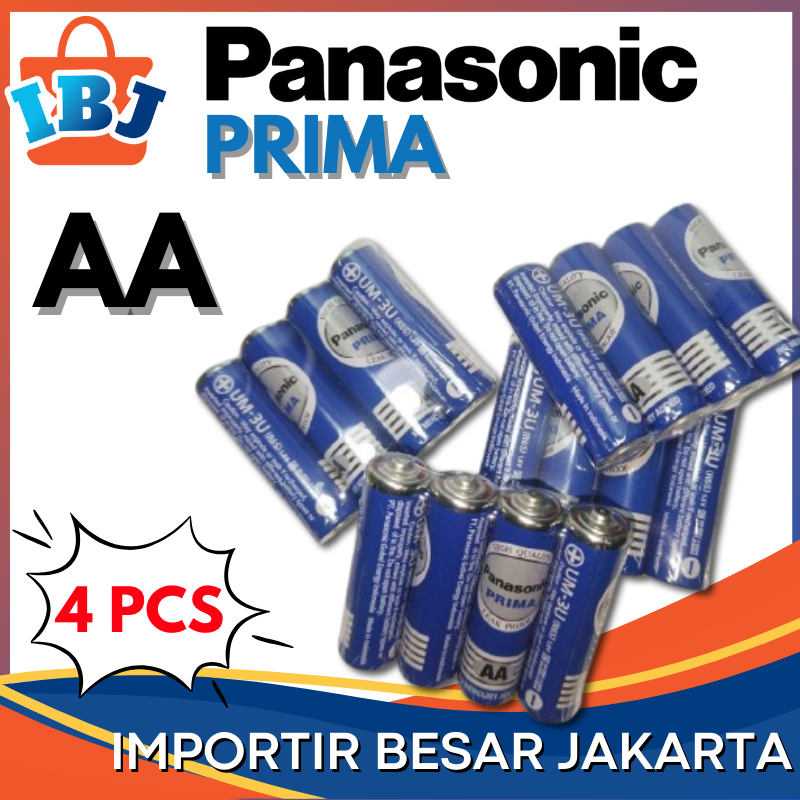 AA Panasonic Prima 1.5V Baterai AA Panasonic Prima Non-Cas Baterai Panasonic Prima 4 PCS