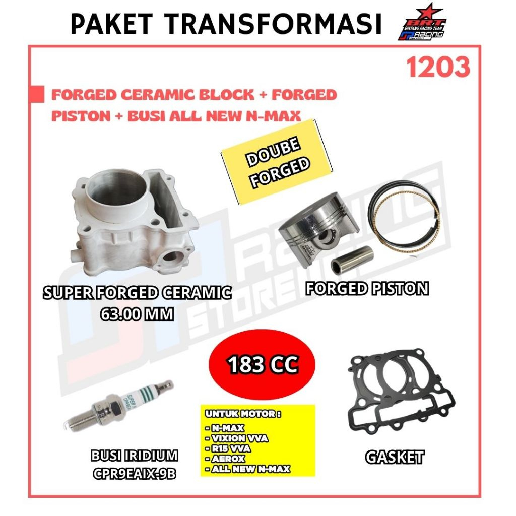 BRT Paket Bore Up NMax - Block Ceramic - Piston - Promo 1204-1206