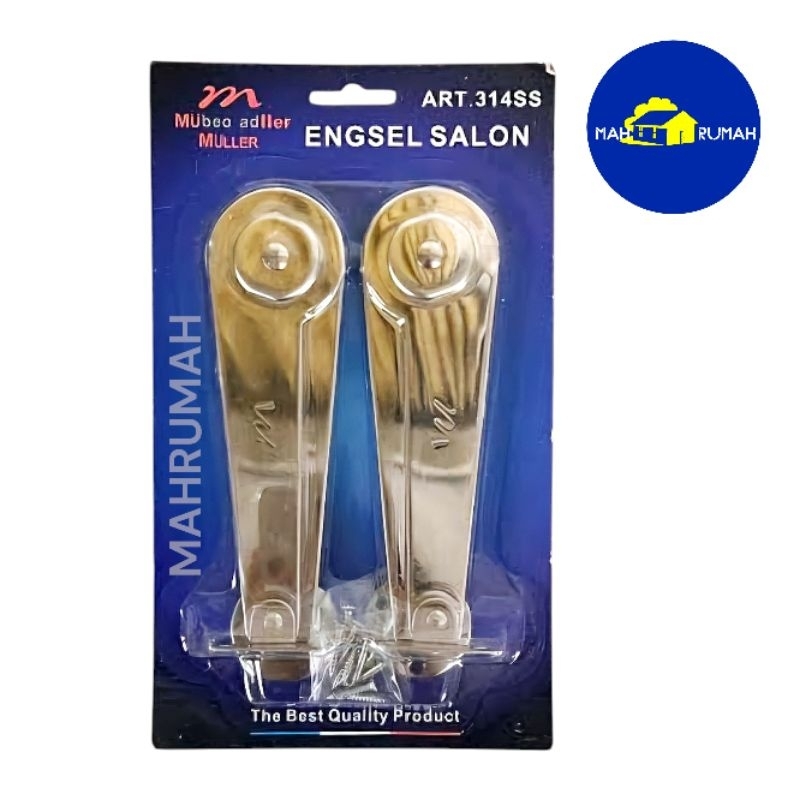 (1set) ENGSEL SALON Sikutan Siku Penahan Jendela Ensel Wayang STAINLESS 9" 9in inch - MULLER 314SS