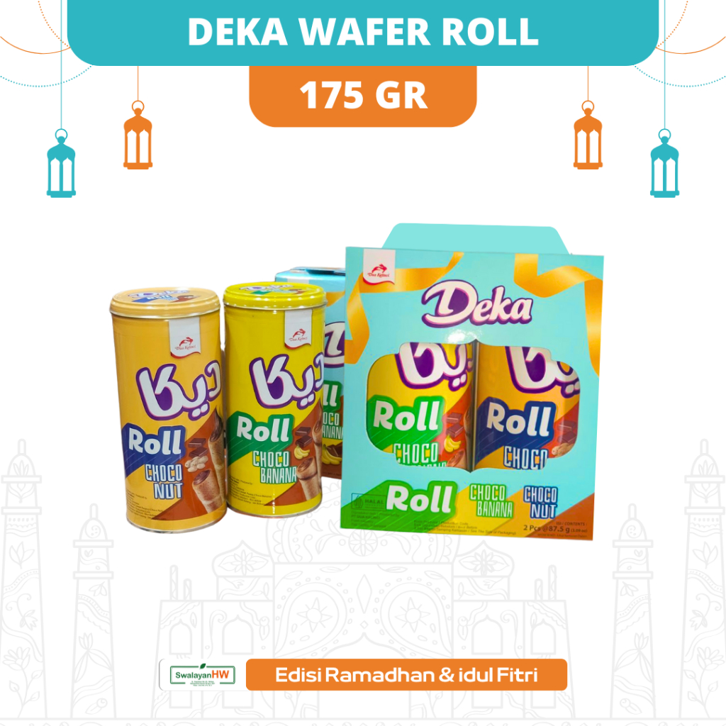 

DEKA WAFER ROLL GIFT BOX ISI 2 @87.5g [175g] l CHOCO BANANA & CHOCO NUT