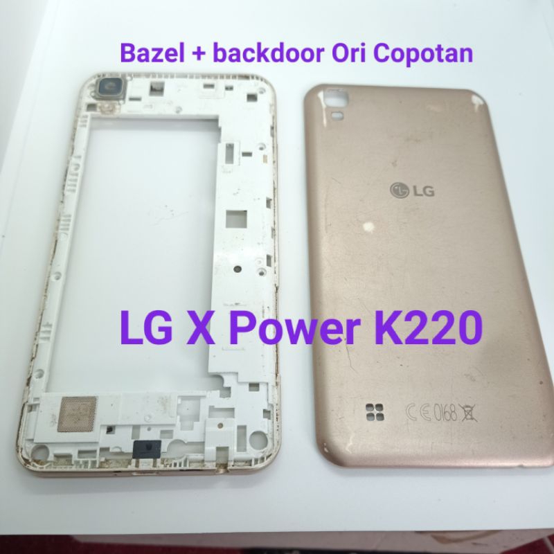 Bazel plus backdoor LG X Power K220 bekas Copotan minus tombol tidak ada sesuai foto
