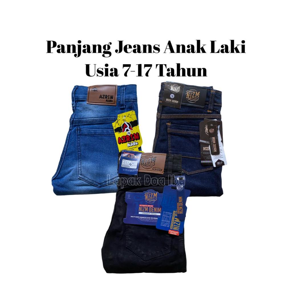 Celana Jeans Panjang Anak Cowo Laki Cowok Tanggung SD SMP Ukuran Size 24 25 26 Umur Usia 7 8 9 10 12