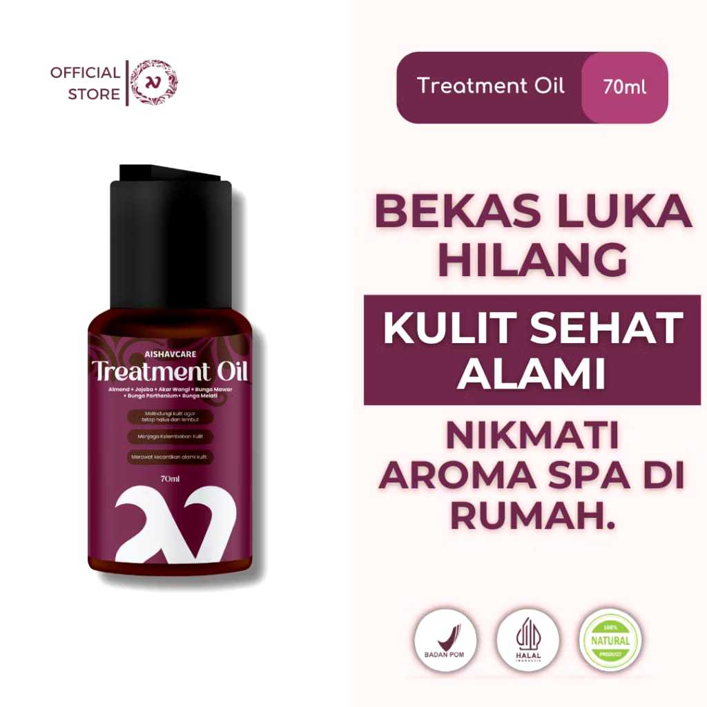 TREATMENT OIL AISHA V CARE SKINCARE MASSAGE MENGHILANGKAN STRES MEMBUAT BADAN DAN PKIRAN RILEKS MERA