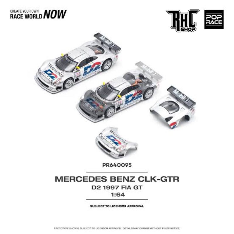 POP RACE PR640095 MERCEDES BENZ CLK-GTR D2 1997 FIA GT