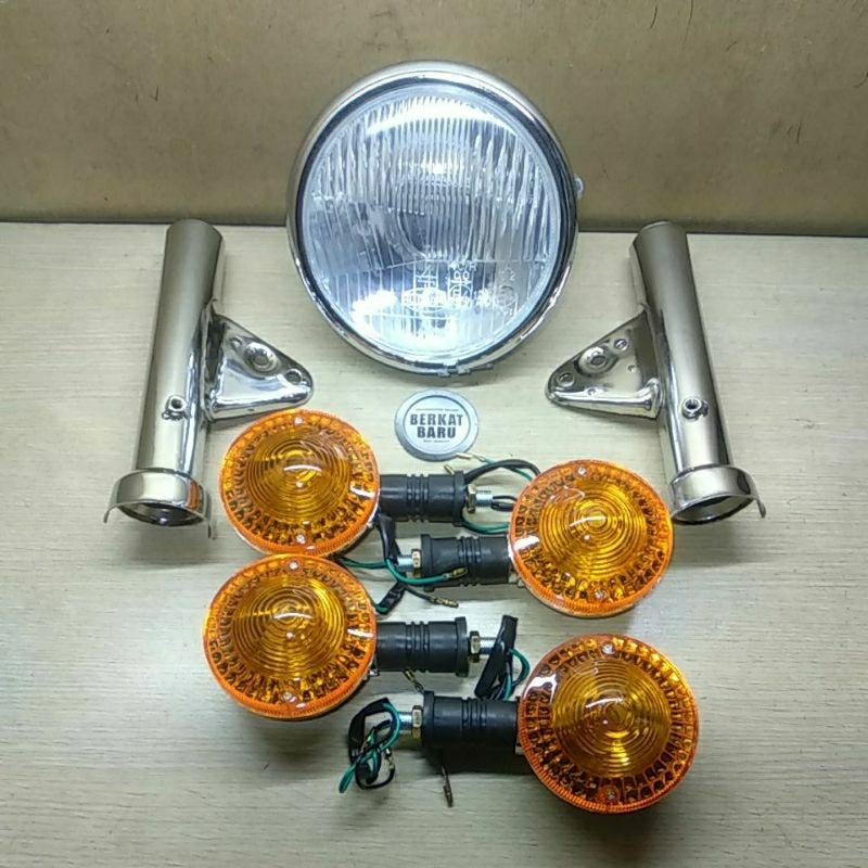 Bolam Halogen H4 Reflektor Lampu Depan Sen Yamaha DT100 L2 L2G L2SN AS3 YASI