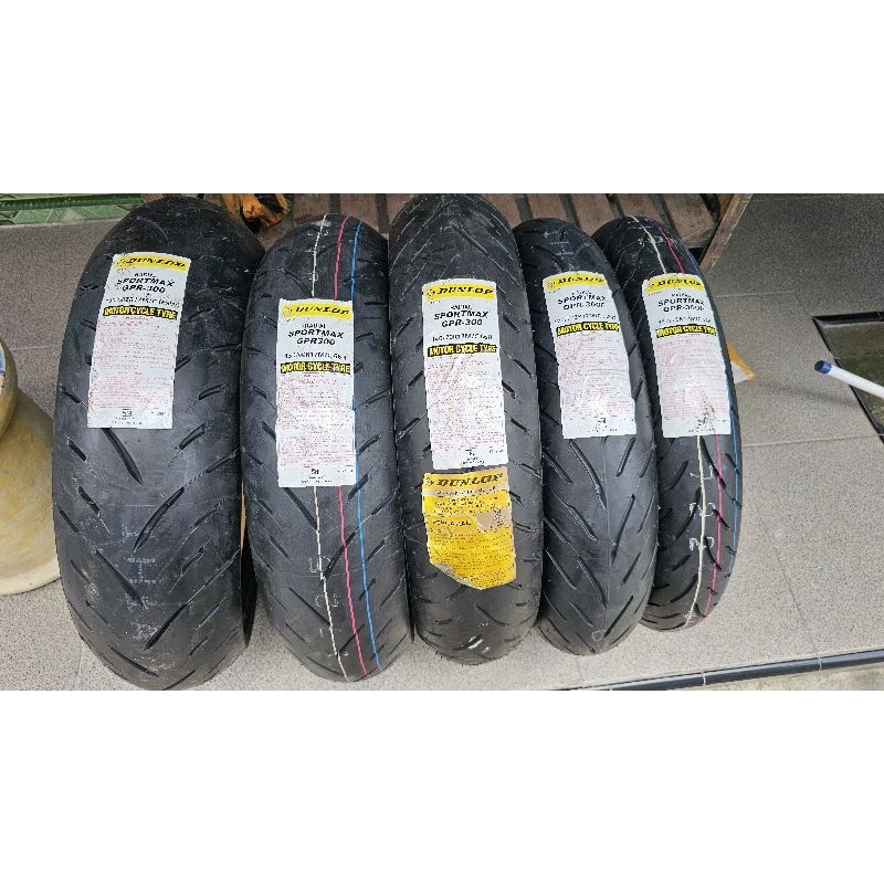 Ban tubles 110/70-17 140/70-17 150/60-17 merek DUNLOP RADIAL GPR300 made in japan&thailand produksi 