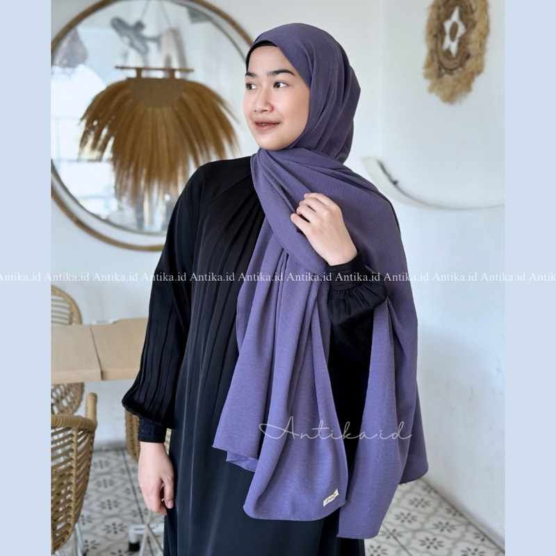 ANTIKA.ID Hijab Pashmina Jumbo 200x75 Crinkle Airflow Premium Syari Basic Panjang Lebar
