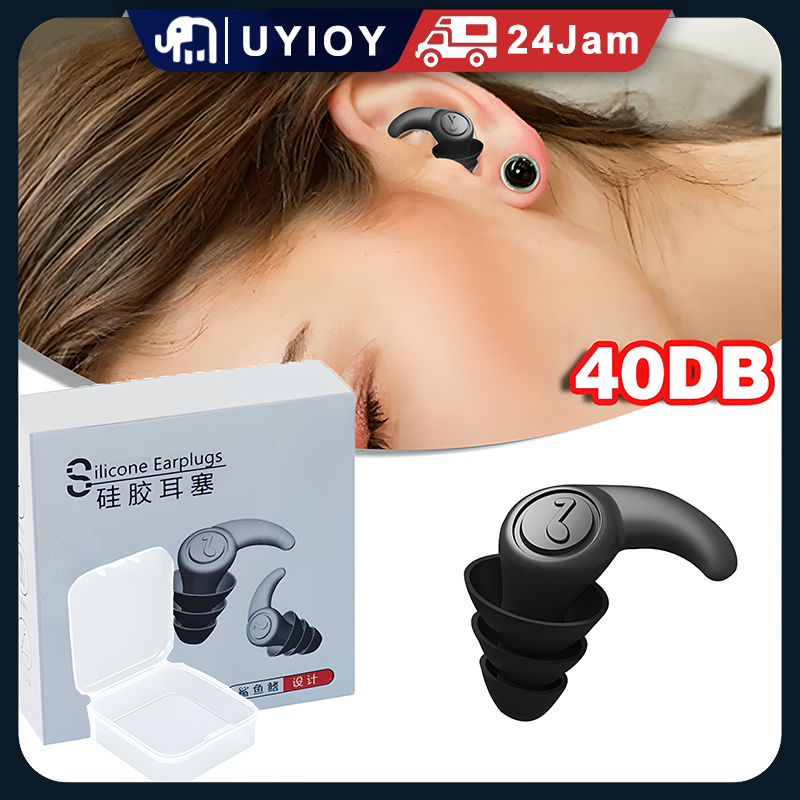 Earplug 3 Layer Deep Sleep Earplug Silikon Nano Ear Plug Peredam Suara Penutup Kuping Untuk Tidur