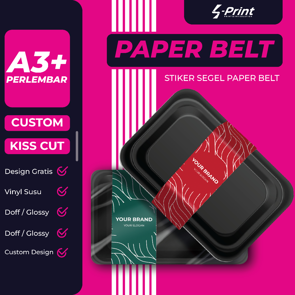 

STIKER PAPER BELT KISS CUT CUSTOM | STIKER KEMASAN BOX SEGEL BONTAK | STIKER BONTAK SUSU A3+ CUSTOM