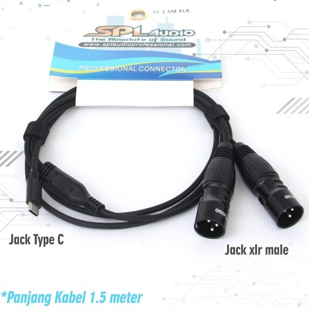 Jack Hp Ke Mixer SPL Audio Jack Tipe C To Canon XLR 1.5 Meter