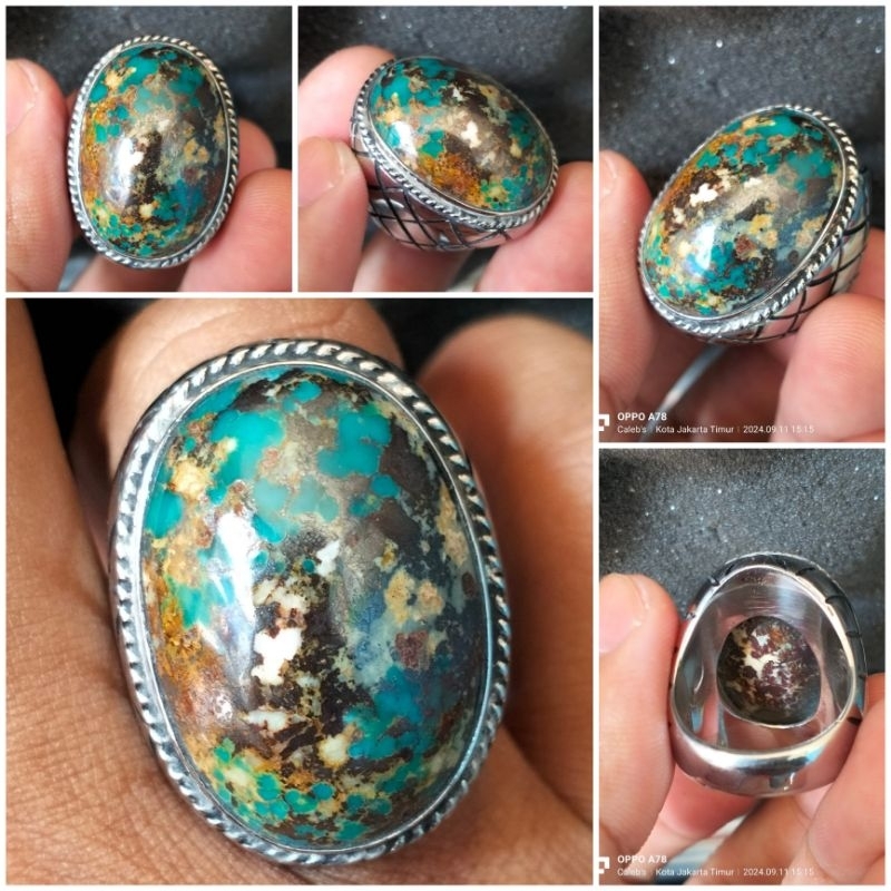 Pirus Persia sakral pirus lawasan pirus hijau pirus Abdul Rozak pirus Ken Arok monel handmade uk 8