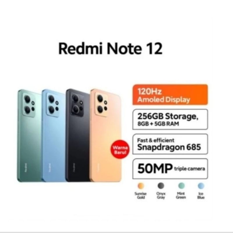 HP XIAOMI REDMI NOTE 12 8/256 GB - XIOMI MI NOTE 12 RAM 8GB ROM 256GB RESMI