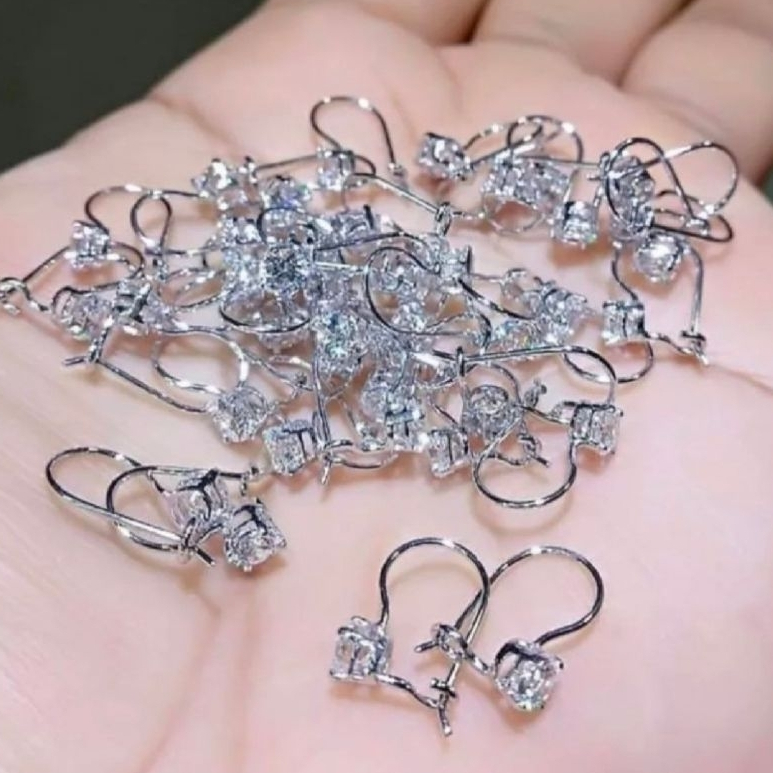 Anting Desi silver Titanium anti Luntur dan anti karat tahan lama
