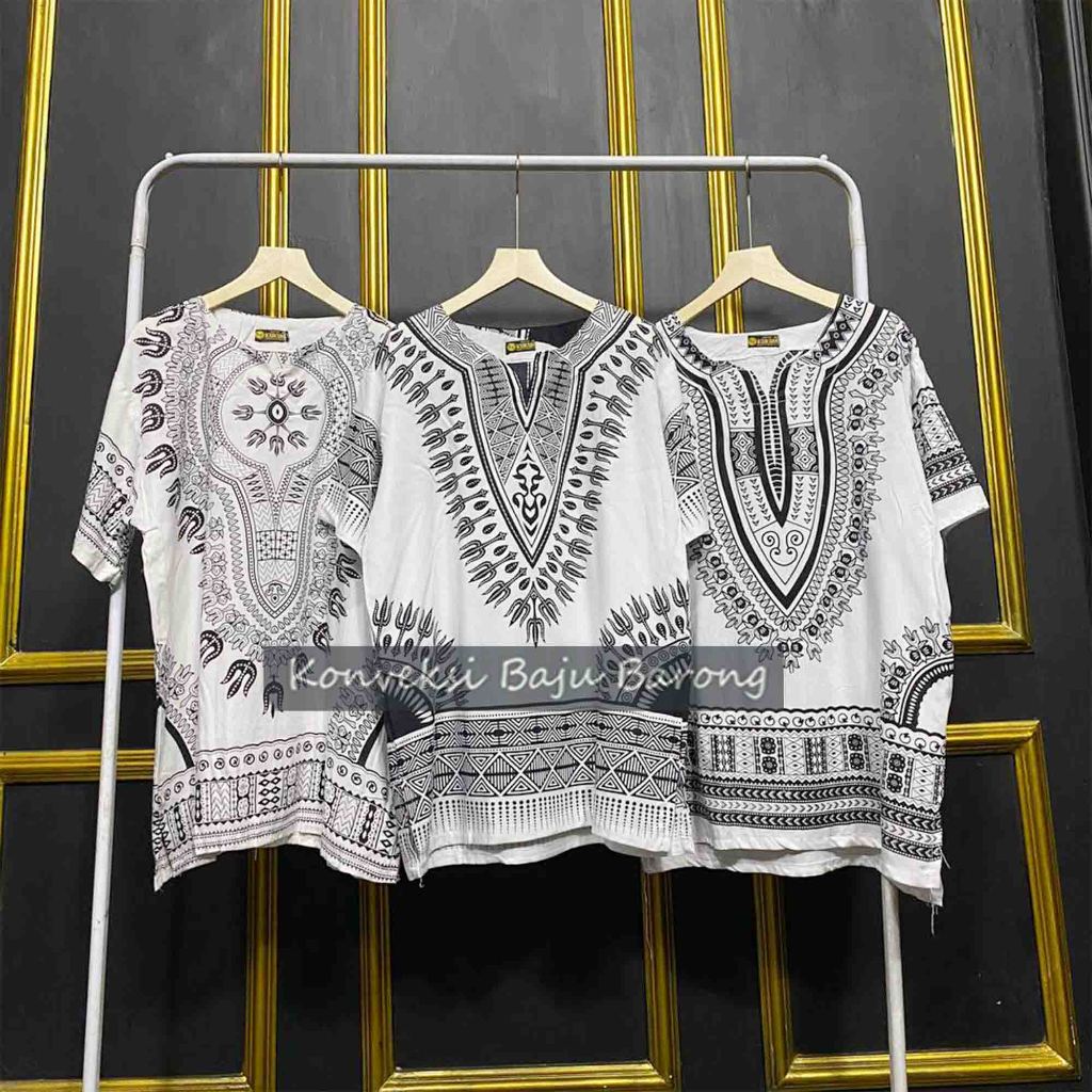 Original - Baju etnik batik bangkok putih pria dan wanita - baju santai adem - kaos bali