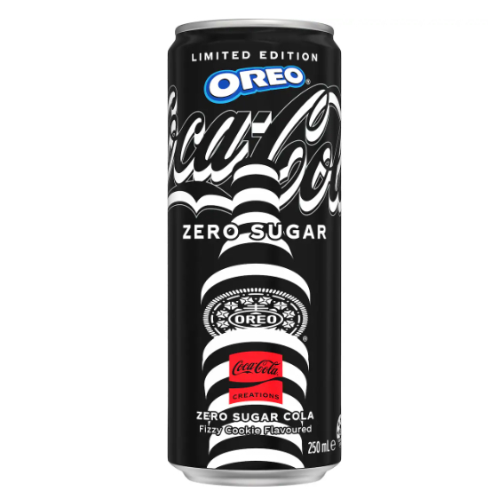 

Coca - Cola Oreo Zero Sugar Cola Fizzy Cookie Flavoured Can 250ml