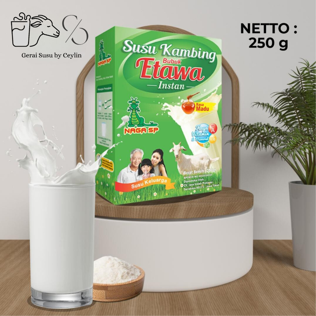 

Naga SP Susu Kambing Etawa Minuman Susu Bubuk Varian 150 - 250g Rasa Madu