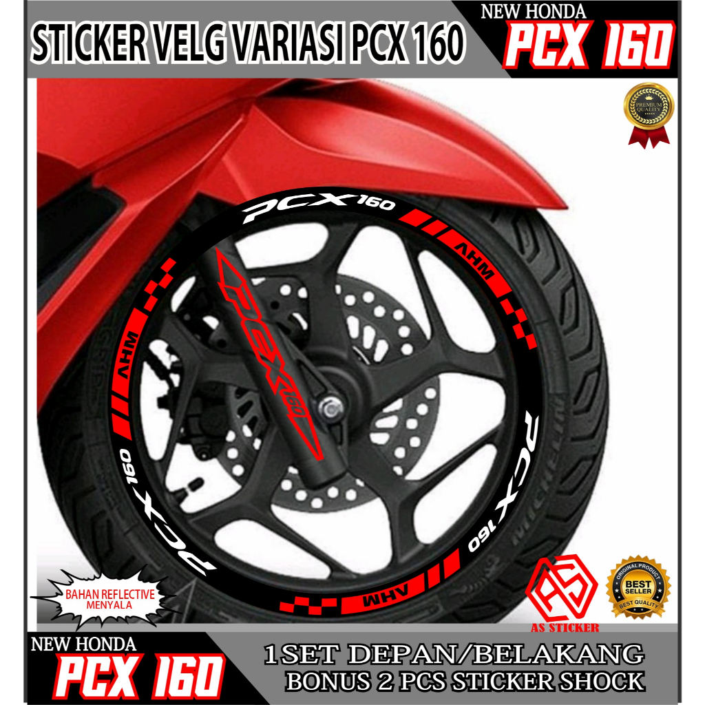 STICKER VELG VARIASI HONDA AHM PCX 160 / STIKER VELG AHM HONDA NEW PCX 160