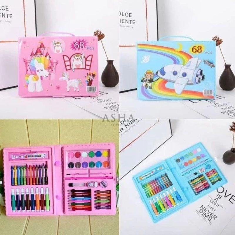 

KRAYON SET ANAK/ALAT MEWARNAI ART SET 68 PCS