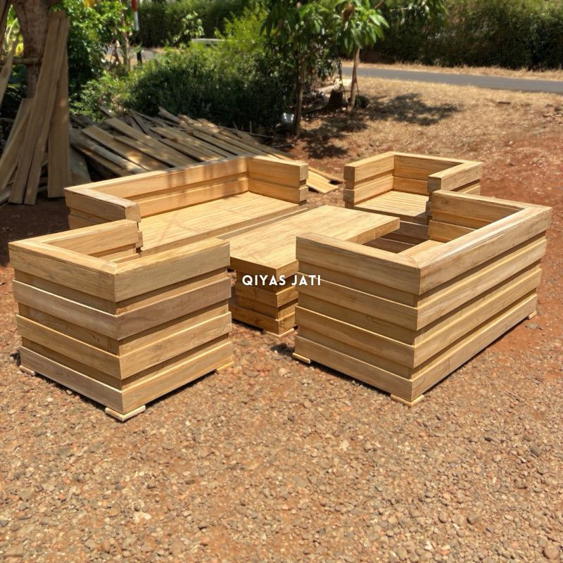Sofa kursi tamu minimalis, sofa jati minimalis, kursi tamu minimalis box jati tua belum finishing