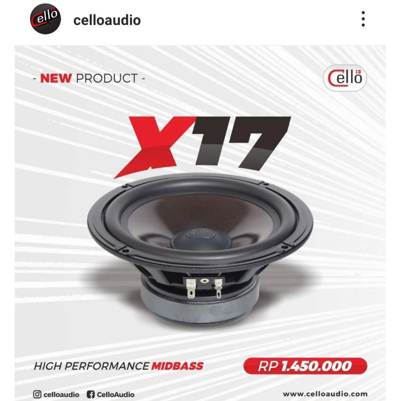 Speaker Midbass 6.5inch  Cello X17