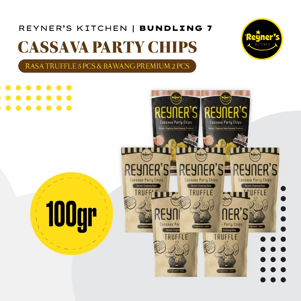 

Reyner's Bundling 7 (2 Onion Cassava Chips and 5 Truffle Crispy Cassava Chips)