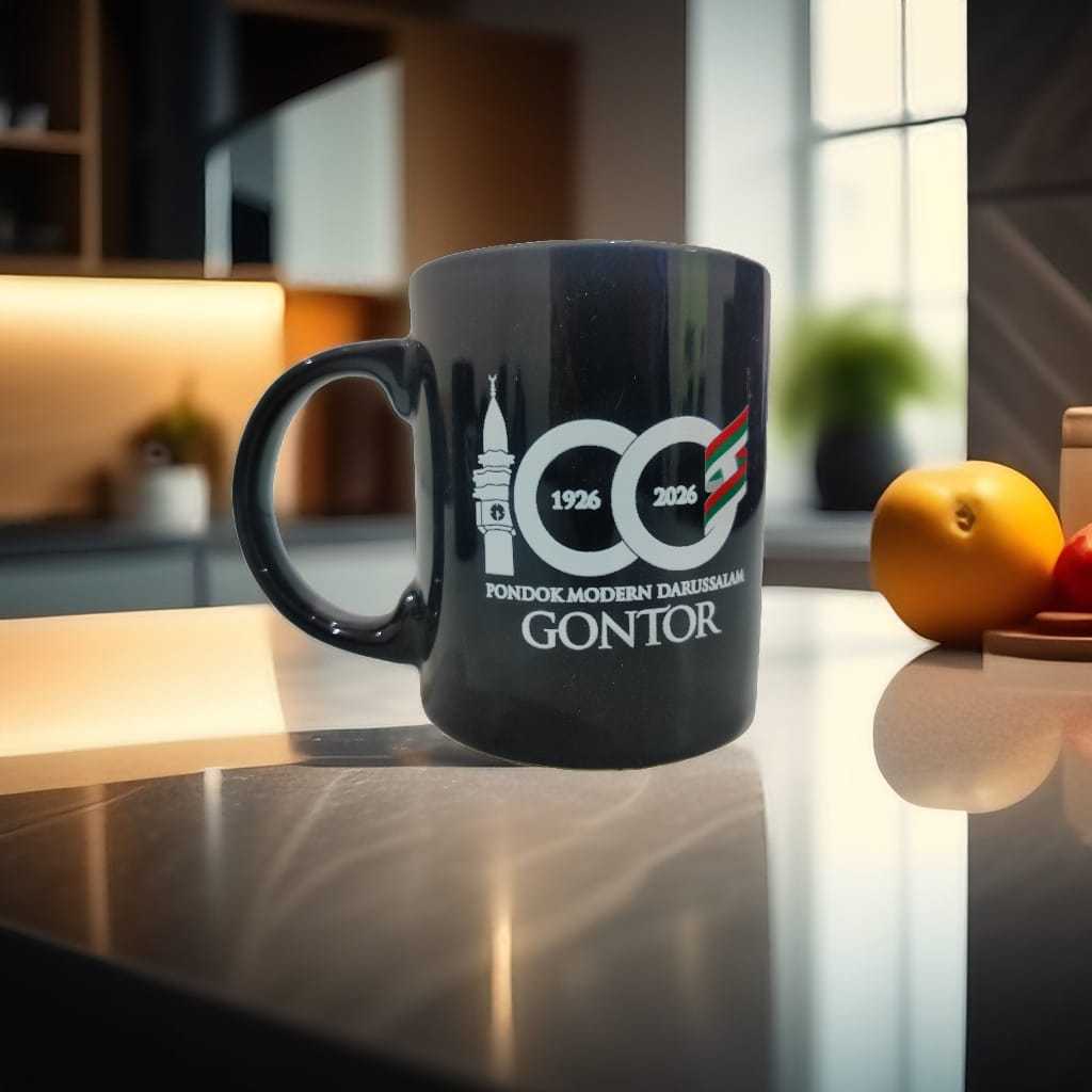 Merchandise Mug 100 Tahun Gontor Hitam 325ml