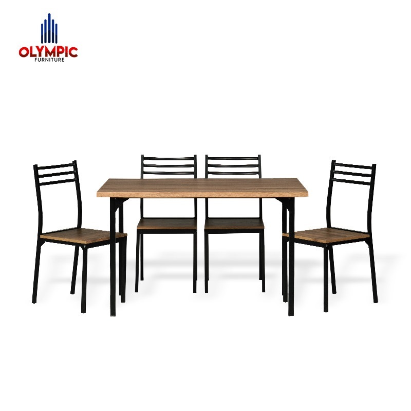 Meja Makan Kayu / Dinning Table Include 4 Kursi / Olympic DTM Eira