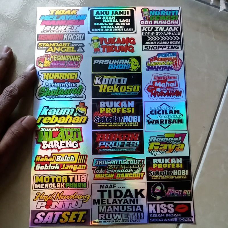 

STIKER KATA KATA | STIKER PACK | STIKER 1 LEMBAR | STIKER HOLOGRAM