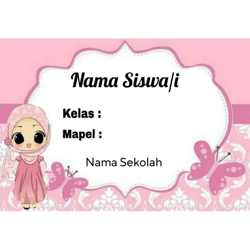 

(Isi 50 pcs) STIKER BUKU PELAJARAN MOTIF HIJAB PINK