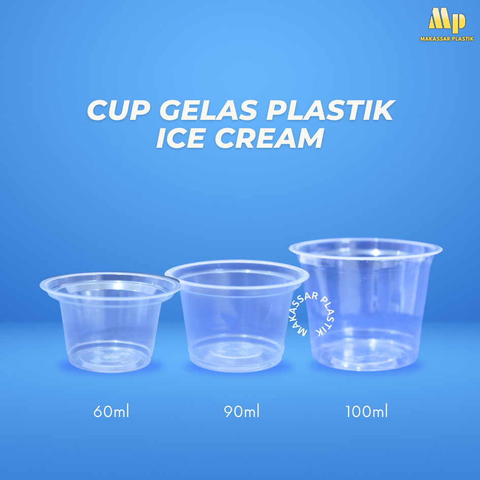 CUP GELAS PLASTIK ICE CREAM / CUP GELAS ICE / GELAS ES @50 PCS