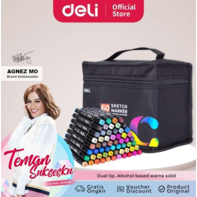 

Deli Sketch Marker Bag Spidol Warna Dengan Tas 30 Warna 70806-30 - Lettering Tools