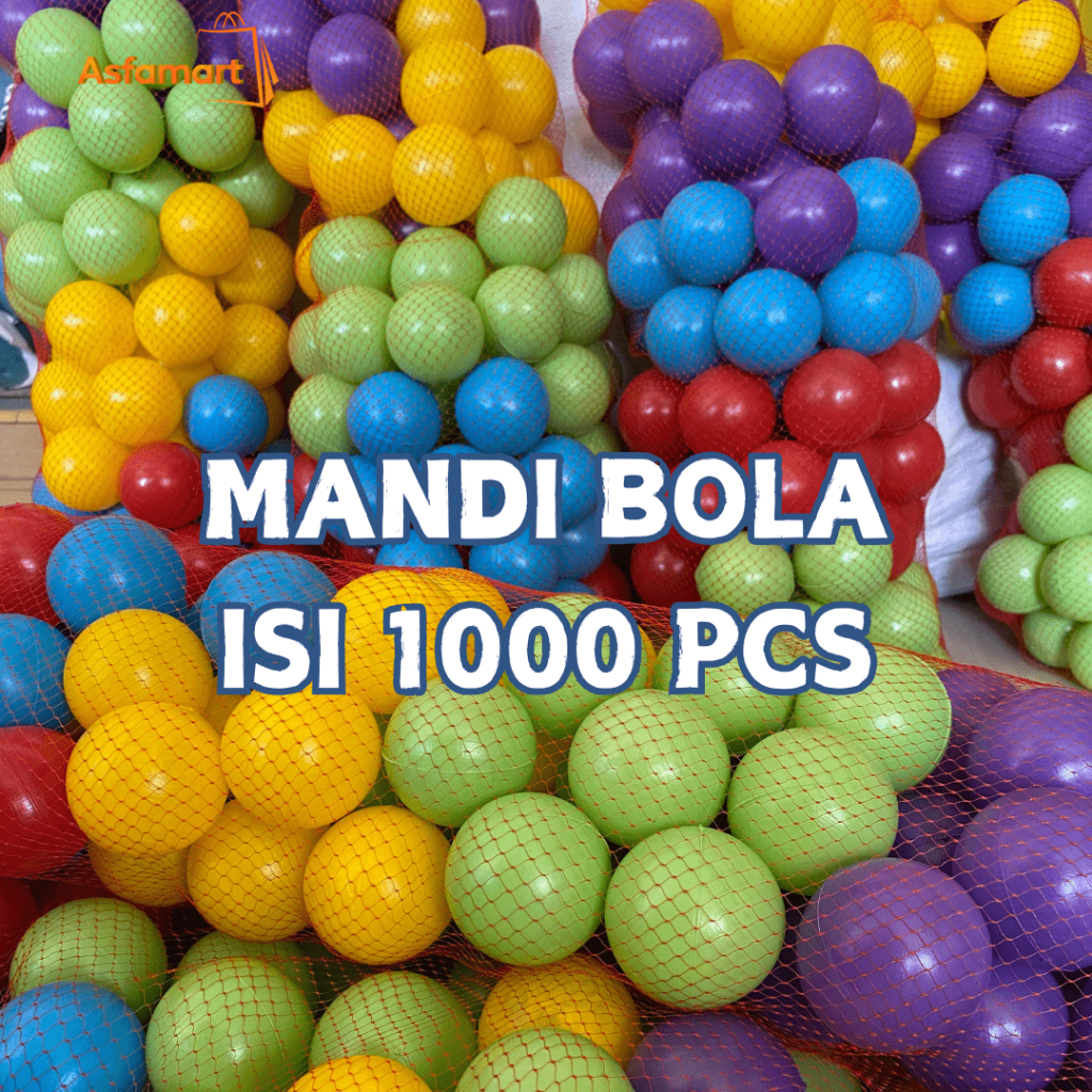 Paket 1000 Pcs Mandi Bola - Mandi Bola Anak Warna Warni Plastik Kecil Tebal Isi 1000 Pcs Termurah