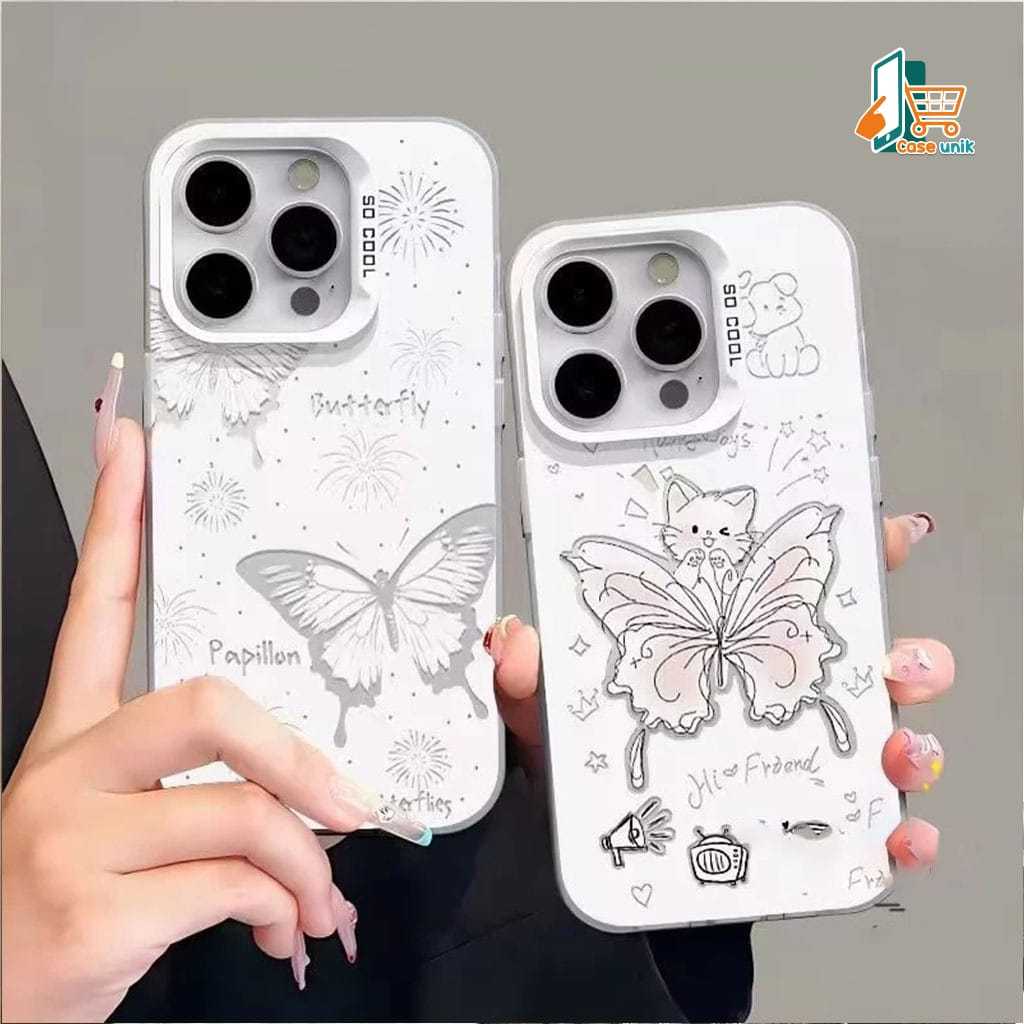 SS961 Premium Matte Hard Casing Hp Butterfly Hologram Compatible For VIVO Y91 Y95 Y91C Y1S Y100 INDO