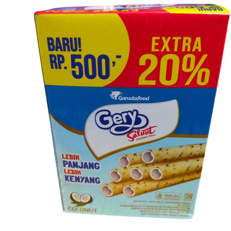 

Gery saluut coconut roll lebih panjang lebih kenyang 20% Isi 24 per box
