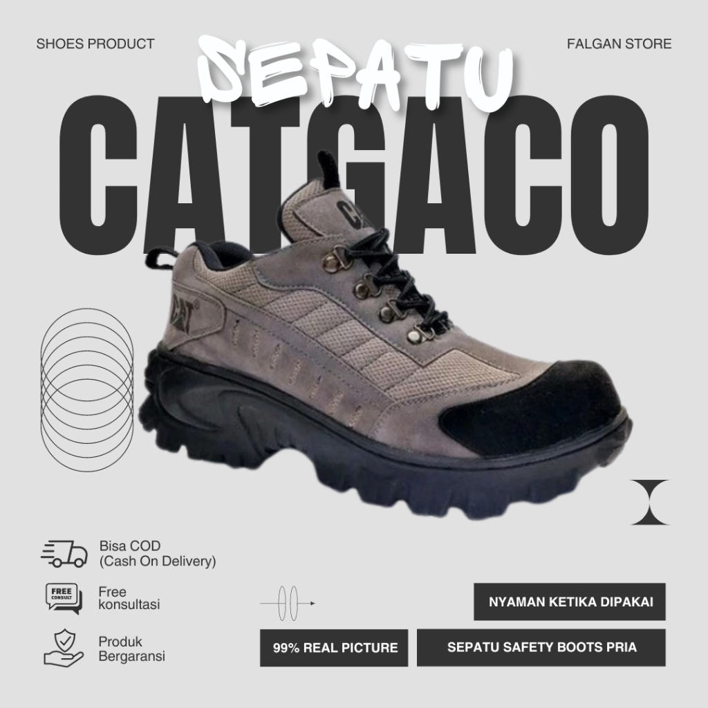 BEST DEALS BIG PROMO Sepatu Safety Caterpillar Cat Boots Pria Original 100% Sepatu Ujung Besi Hiking