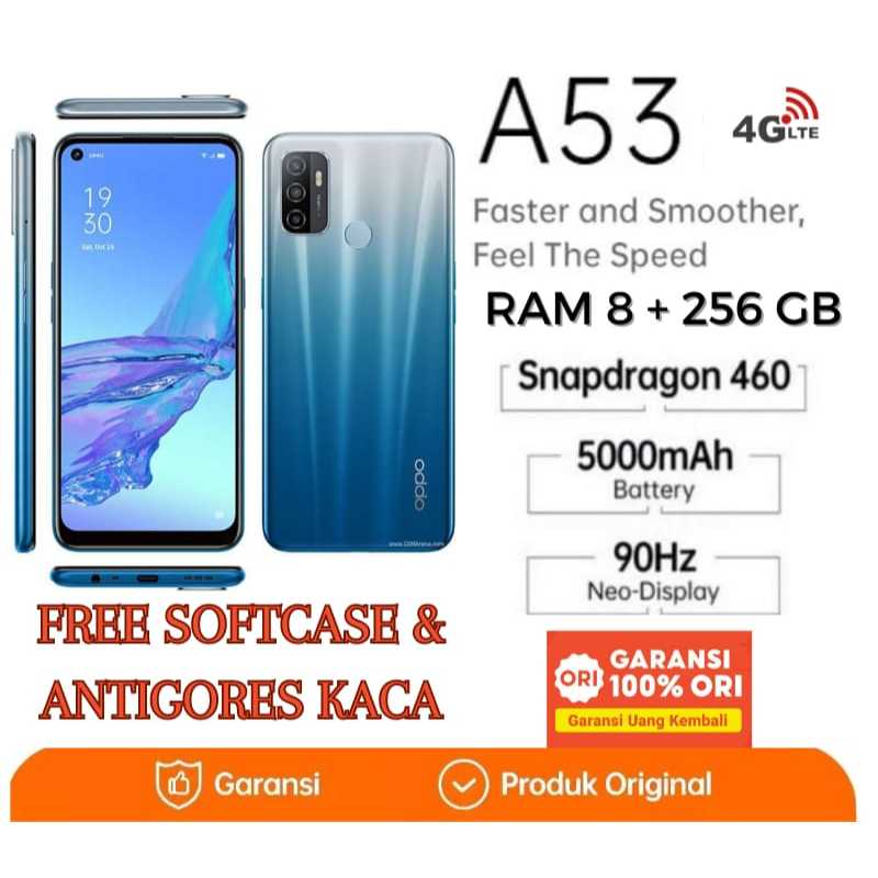 HP OPPO A53 ram 8/256GB 4G LTE Smartphone GARANSI 1 TAHUN