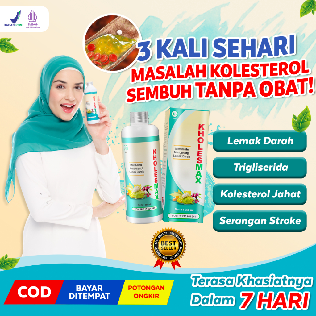 Obat Trigliserida Kolesterol Tinggi Herbal Ampuh BPOM Kholesmax Green Turban - Solusi Terbaik Atasi 
