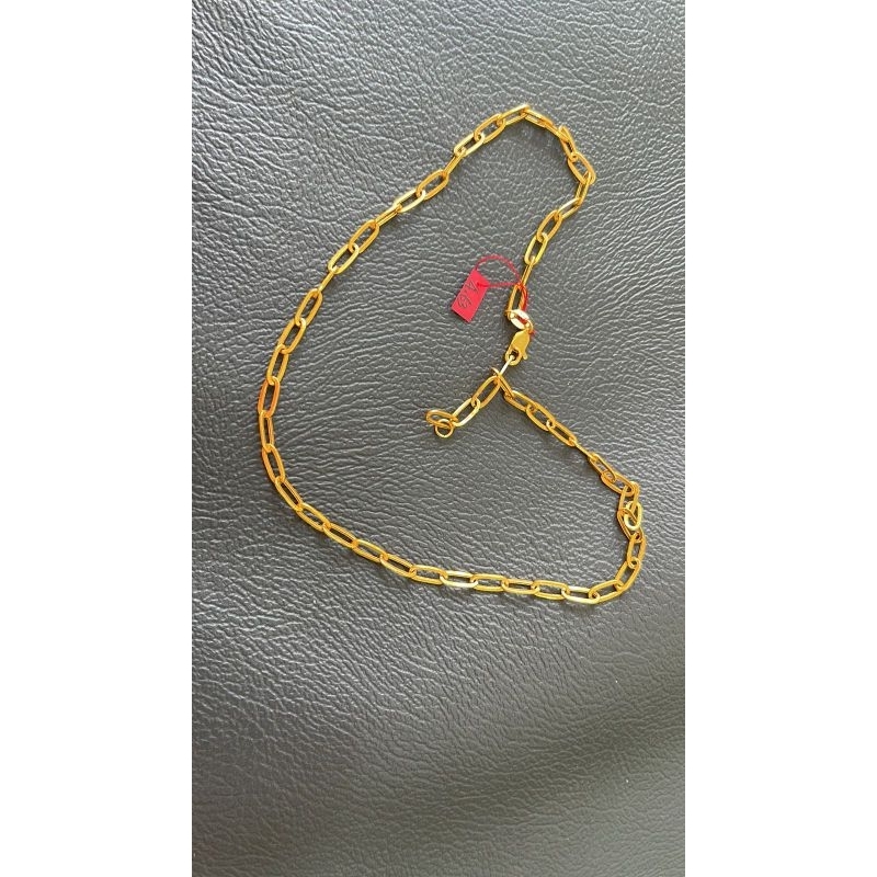 Kalung Model Paper Clip Elegant Emas Asli