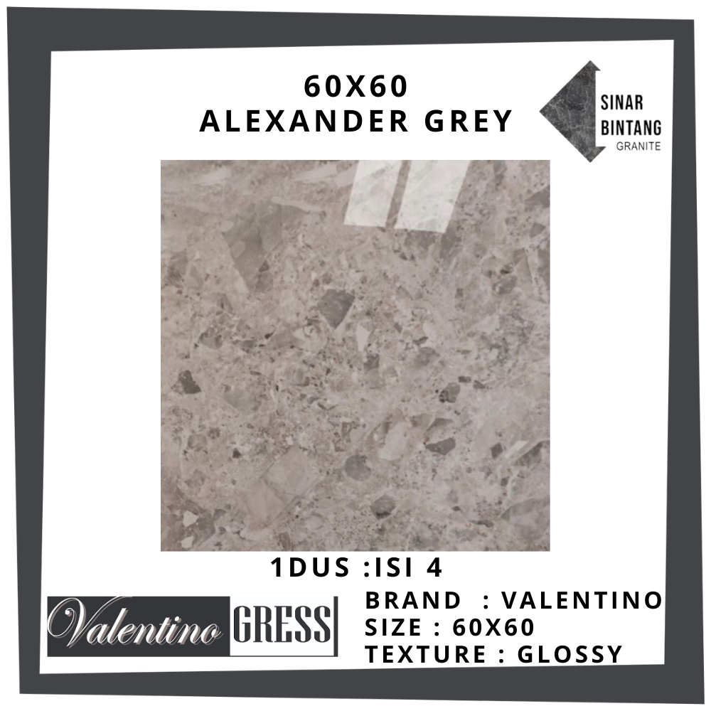 Keramik Ruangan | Lantai 60x60 Alexander Grey Valentino