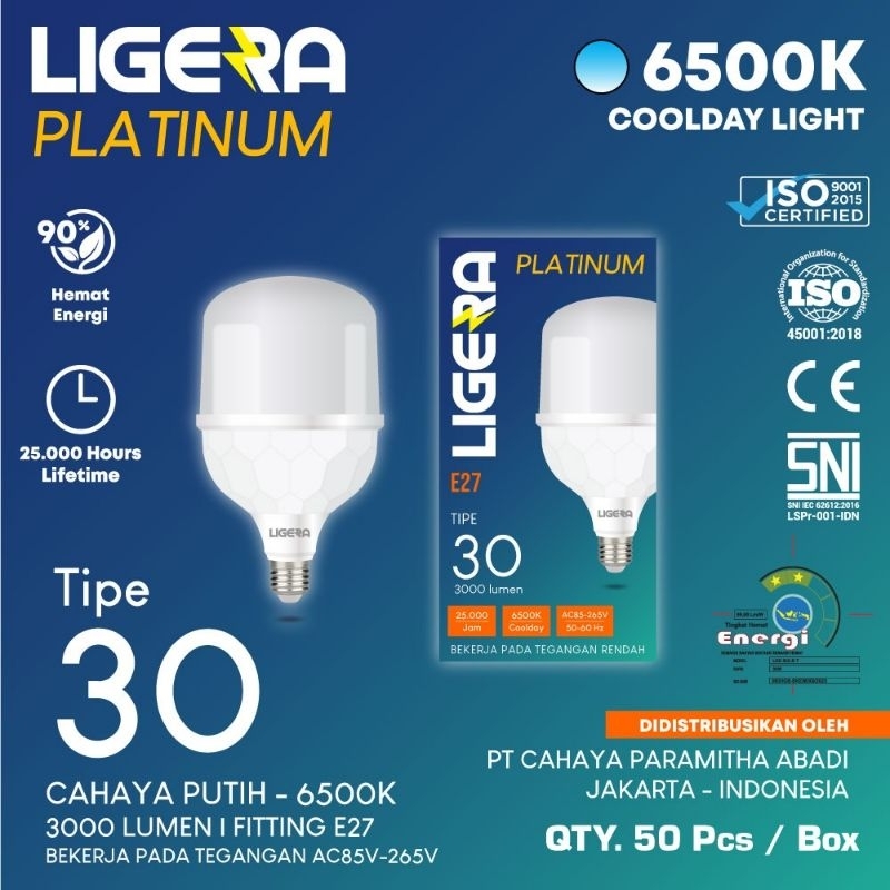 Led Titan Numero 30 Watt Kapsul T Bulb - Lampu Ligera Platinum 30 W Capsule Bohlam Led Putih
