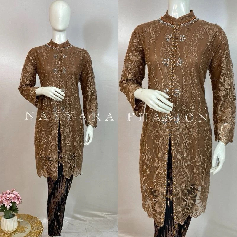 Atasan kebaya tunik brokat jumbo LD 120/ kebaya brokat tille payet kebaya kondangan kebaya busui