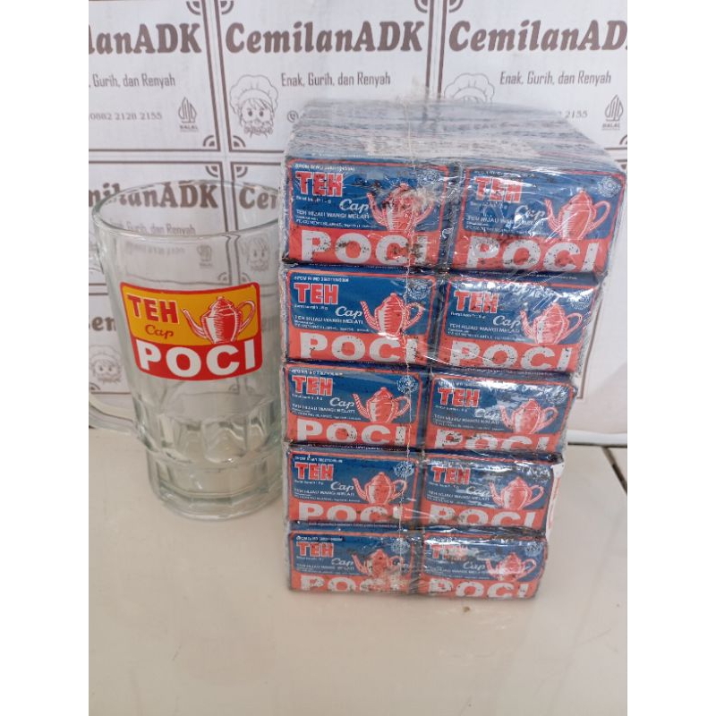 

TERMURAH teh poci 1 slop/teh poci biru asli Tegal kemasan 10g/pcs free gelas