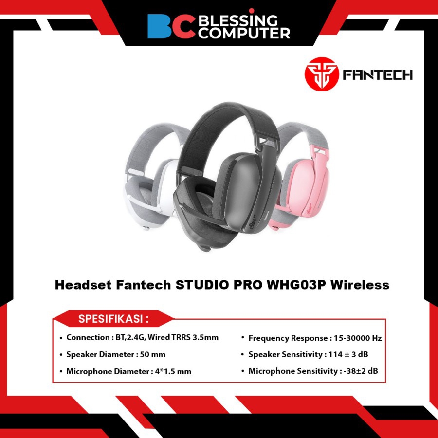 Headset Fantech STUDIO PRO WHG03P Wireless - Pink