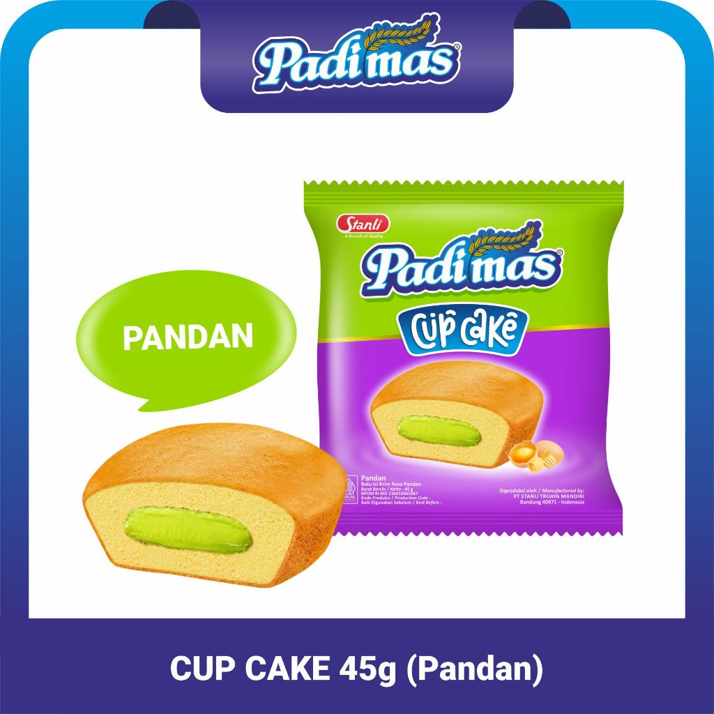 

Bolu Cup Cake Padimas 45gr dengan 3 pilihan rasa Coklat, Pandan dan Strawberry Padimas enak murah diskon termantap