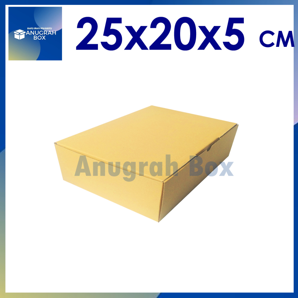 

Kardus Dus uk 25x20x5 cm ( ECER ) Die Cut Box Kotak Packing Aksesoris Baju Makanan Pizza Hijab