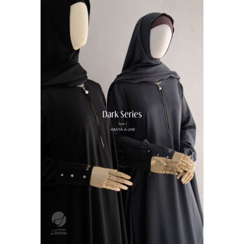 Set Gamis Jetblack Khimar Non Ped Bonus cadar Bandana/Dark Series/Abaya Jetblack Fortaleza/Khimar No