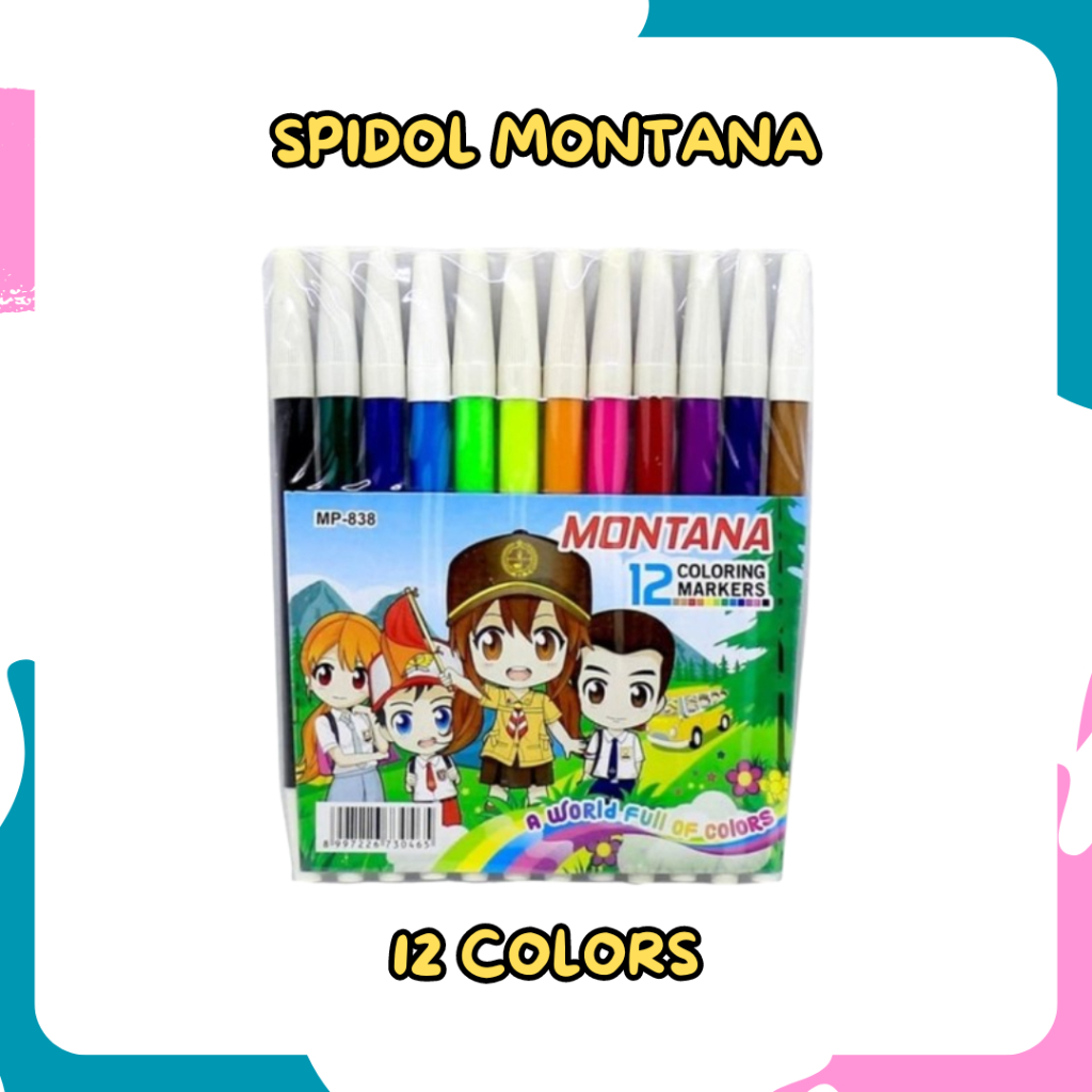 

Spidol 12 warna Montana color pen