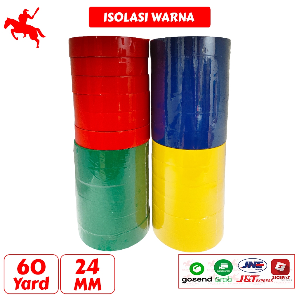 

Isolasi Ksatria Tape Warna-Warni 24MM X 60YARD -SLOP